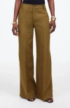 Madewell Zoe Relaxed Wide Leg Linen Pants In Safari Khaki