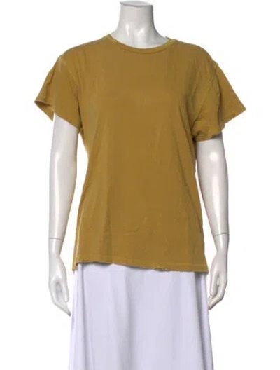 Pre-owned Madeworn Crew Neck Short Sleeve T-shirt In Yellow