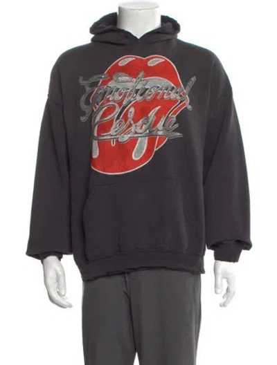 Pre-owned Madeworn Graphic Print Crew Neck Hoodie In Black