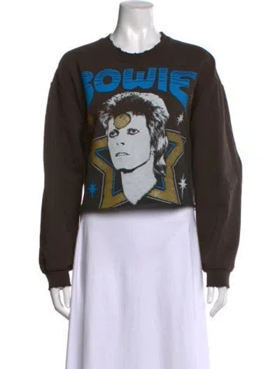 Pre-owned Madeworn Graphic Print Crew Neck Sweater In Brown