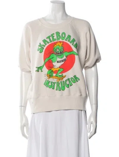 Pre-owned Madeworn Graphic Print Crew Neck Sweater In Neutral