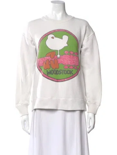 Pre-owned Madeworn Graphic Print Crew Neck Sweater In White