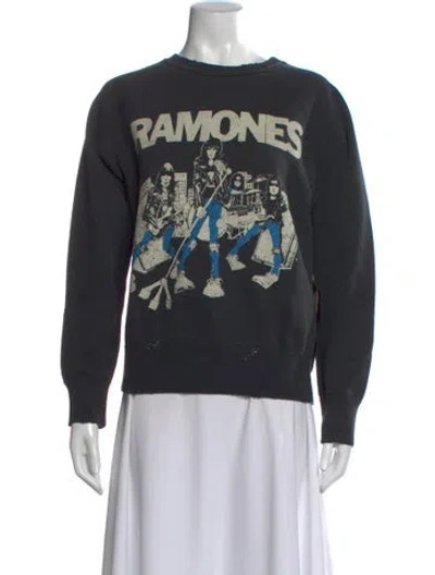 Pre-owned Madeworn Graphic Print Crew Neck Sweatshirt In Black