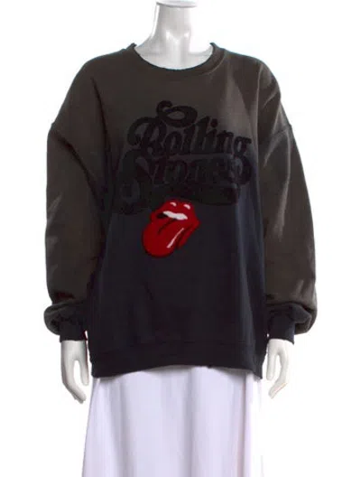 Pre-owned Madeworn Graphic Print Crew Neck Sweatshirt In Black