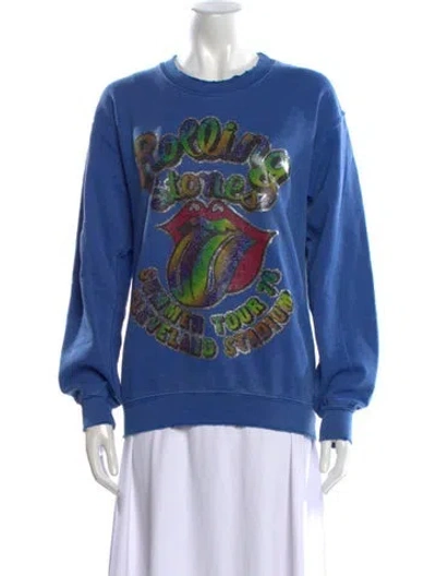 Pre-owned Madeworn Graphic Print Crew Neck Sweatshirt In Blue