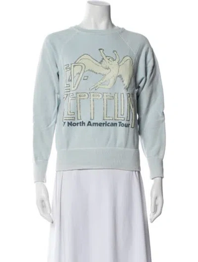 Pre-owned Madeworn Graphic Print Crew Neck Sweatshirt In Blue