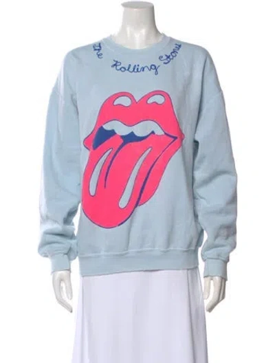 Pre-owned Madeworn Graphic Print Crew Neck Sweatshirt In Blue