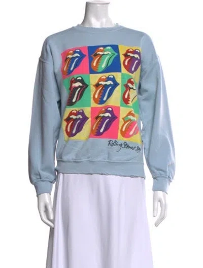 Pre-owned Madeworn Graphic Print Crew Neck Sweatshirt In Blue