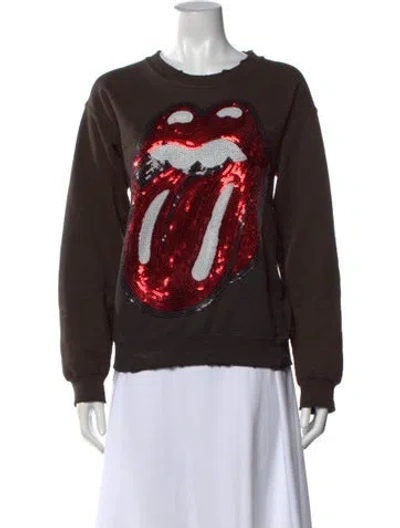 Pre-owned Madeworn Graphic Print Crew Neck Sweatshirt In Brown