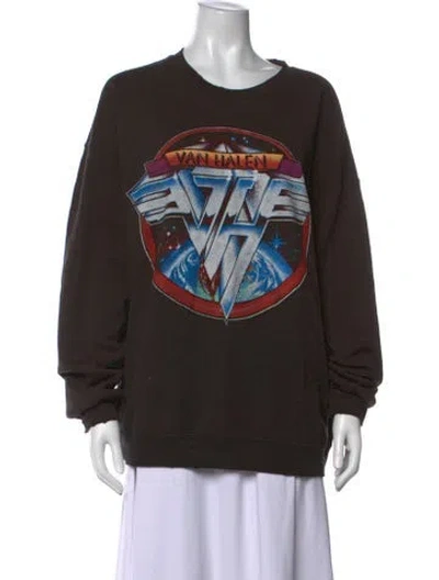 Pre-owned Madeworn Graphic Print Crew Neck Sweatshirt In Brown