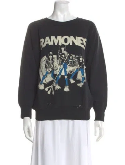 Pre-owned Madeworn Graphic Print Crew Neck Sweatshirt In Gray