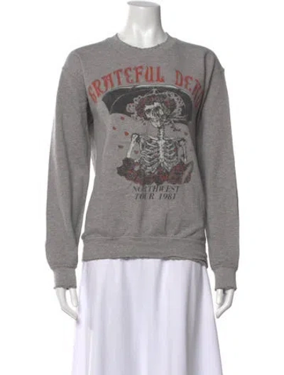 Pre-owned Madeworn Graphic Print Crew Neck Sweatshirt In Grey