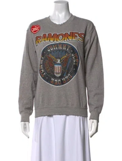 Pre-owned Madeworn Graphic Print Crew Neck Sweatshirt In Grey