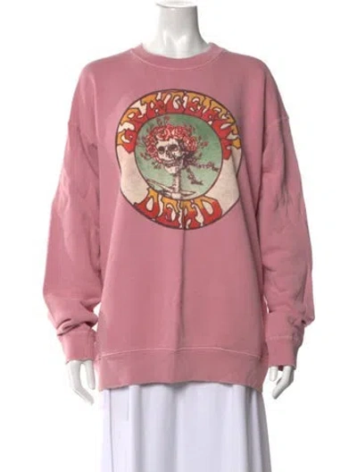 Pre-owned Madeworn Graphic Print Crew Neck Sweatshirt In Pink