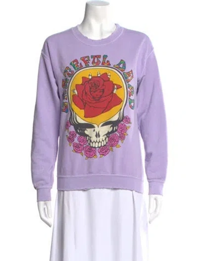 Pre-owned Madeworn Graphic Print Crew Neck Sweatshirt In Purple