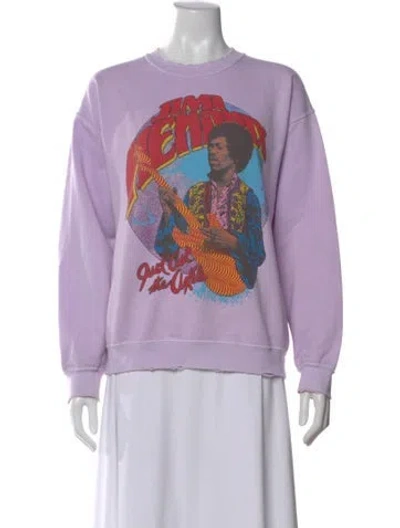 Pre-owned Madeworn Graphic Print Crew Neck Sweatshirt In Purple