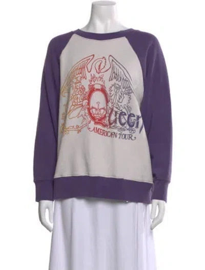 Pre-owned Madeworn Graphic Print Crew Neck Sweatshirt In Purple