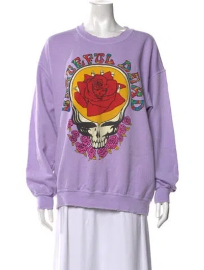 Pre-owned Madeworn Graphic Print Crew Neck Sweatshirt In Purple