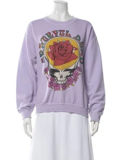 Pre-owned Madeworn Graphic Print Crew Neck Sweatshirt In Purple