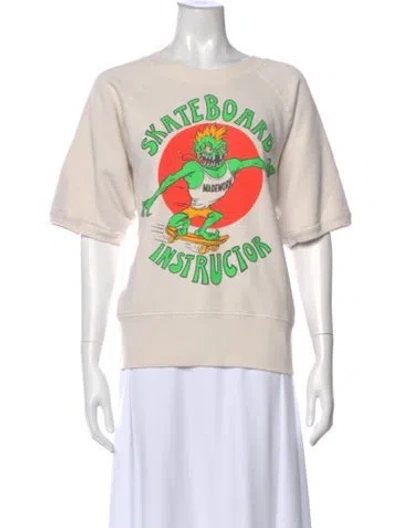 Pre-owned Madeworn Graphic Print Crew Neck Sweatshirt In White