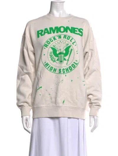 Pre-owned Madeworn Graphic Print Crew Neck Sweatshirt In White