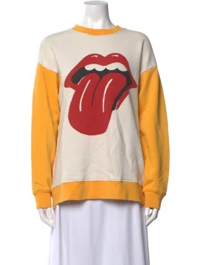 Pre-owned Madeworn Graphic Print Crew Neck Sweatshirt In Yellow