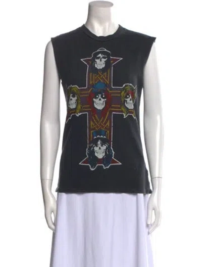 Pre-owned Madeworn Graphic Print Crew Neck Top In Gray