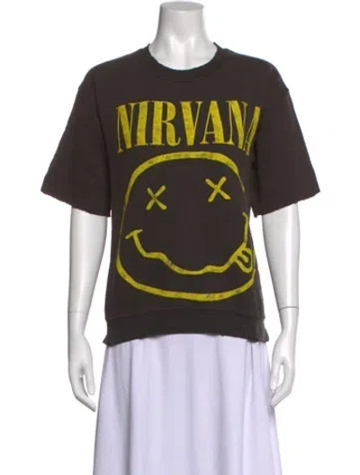 Pre-owned Madeworn Graphic Print Crew Neck T-shirt In Black