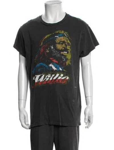 Pre-owned Madeworn Graphic Print Crew Neck T-shirt In Black