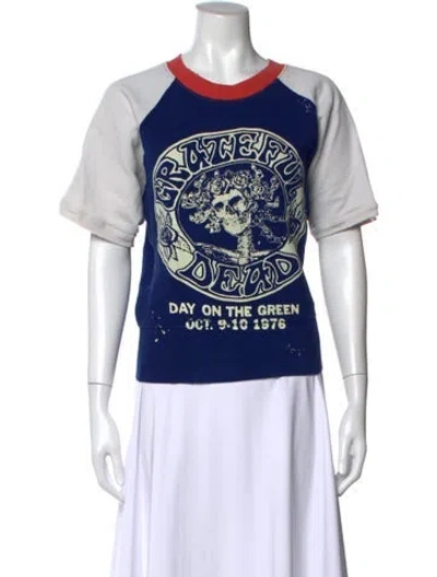 Pre-owned Madeworn Graphic Print Crew Neck T-shirt In Blue
