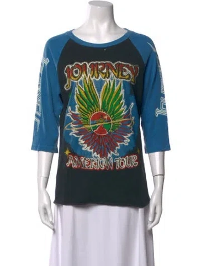 Pre-owned Madeworn Graphic Print Crew Neck T-shirt In Blue