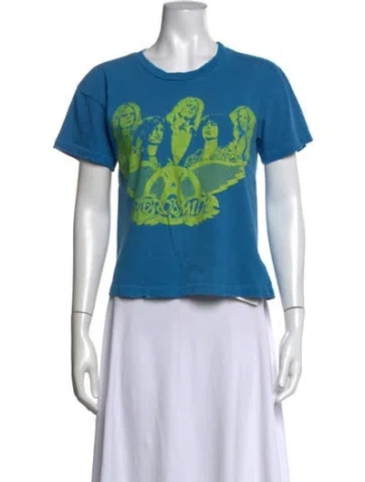 Pre-owned Madeworn Graphic Print Crew Neck T-shirt In Blue