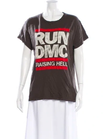 Pre-owned Madeworn Graphic Print Crew Neck T-shirt In Brown