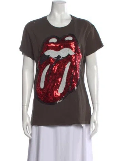 Pre-owned Madeworn Graphic Print Crew Neck T-shirt In Brown