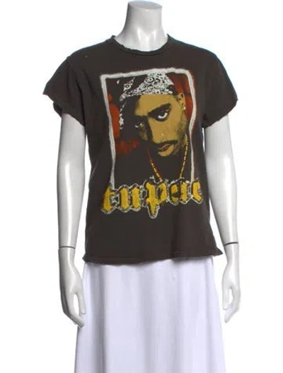 Pre-owned Madeworn Graphic Print Crew Neck T-shirt In Brown