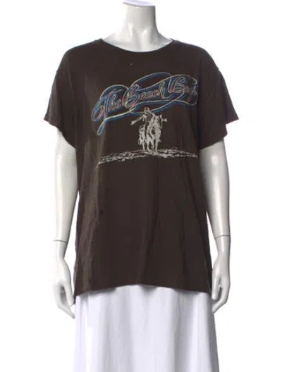Pre-owned Madeworn Graphic Print Crew Neck T-shirt In Brown