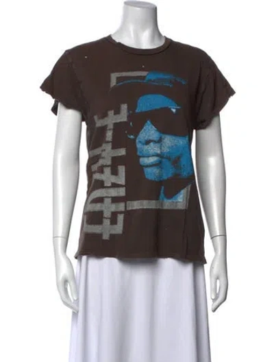 Pre-owned Madeworn Graphic Print Crew Neck T-shirt In Brown