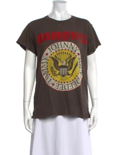 Pre-owned Madeworn Graphic Print Crew Neck T-shirt In Brown