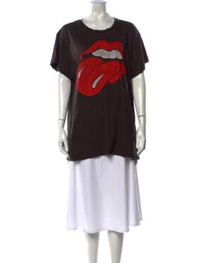 Pre-owned Madeworn Graphic Print Crew Neck T-shirt In Brown