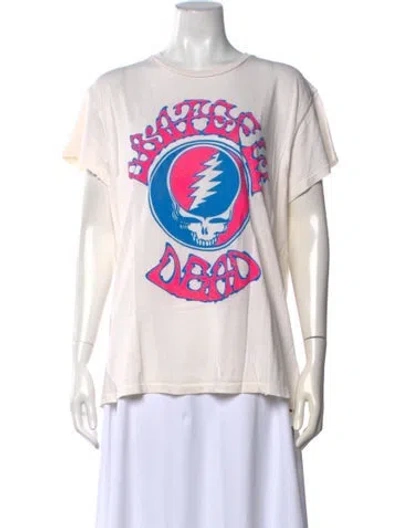 Pre-owned Madeworn Graphic Print Crew Neck T-shirt In Neutrals/pink