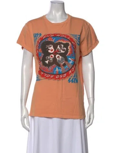 Pre-owned Madeworn Graphic Print Crew Neck T-shirt In Orange