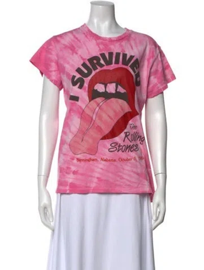 Pre-owned Madeworn Graphic Print Crew Neck T-shirt In Pink