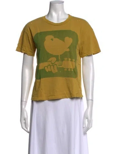 Pre-owned Madeworn Graphic Print Crew Neck T-shirt W/ Tags In Yellow