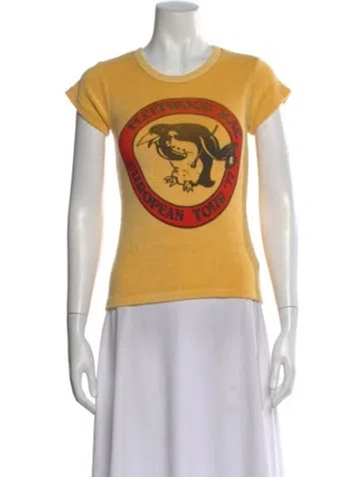 Pre-owned Madeworn Graphic Print Crew Neck T-shirt In Yellow