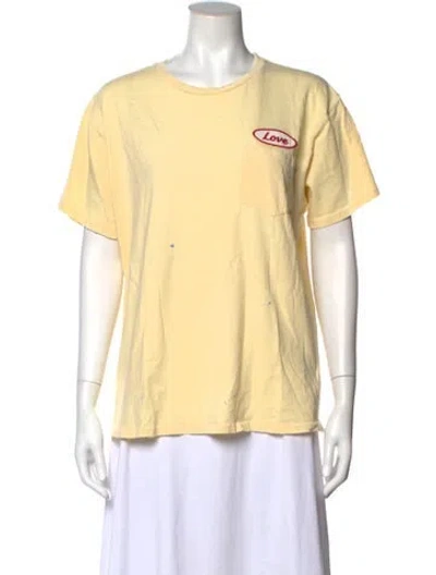Pre-owned Madeworn Graphic Print Crew Neck T-shirt In Yellow