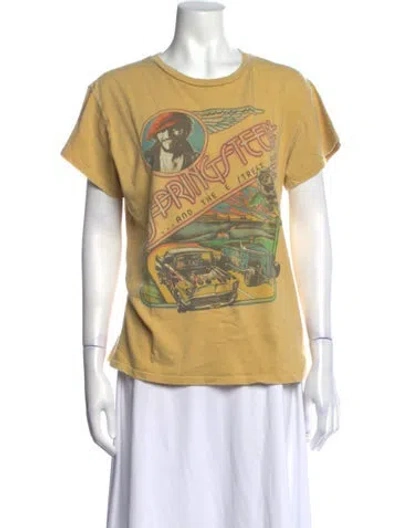Pre-owned Madeworn Graphic Print Crew Neck T-shirt In Yellow