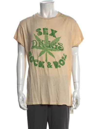 Pre-owned Madeworn Graphic Print Crew Neck T-shirt In Yellow