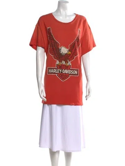 Pre-owned Madeworn Graphic Print Scoop Neck T-shirt In Orange