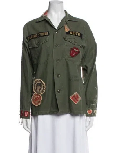 Pre-owned Madeworn Graphic Print Utility Jacket In Green