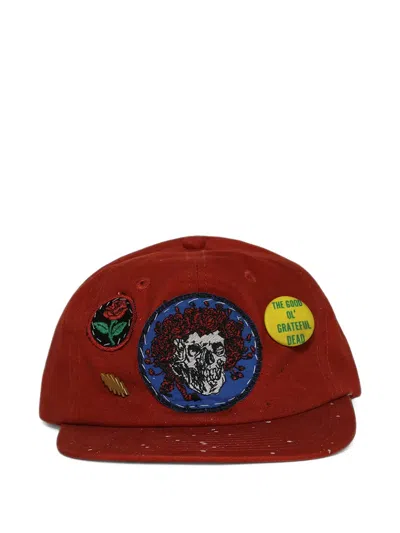 Madeworn Grateful Dead Patch-detail Snapback Cap In Red